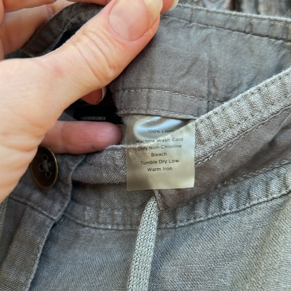 Talbots Irish Linen Drawstring Crop Pants - Picture 8 of 12